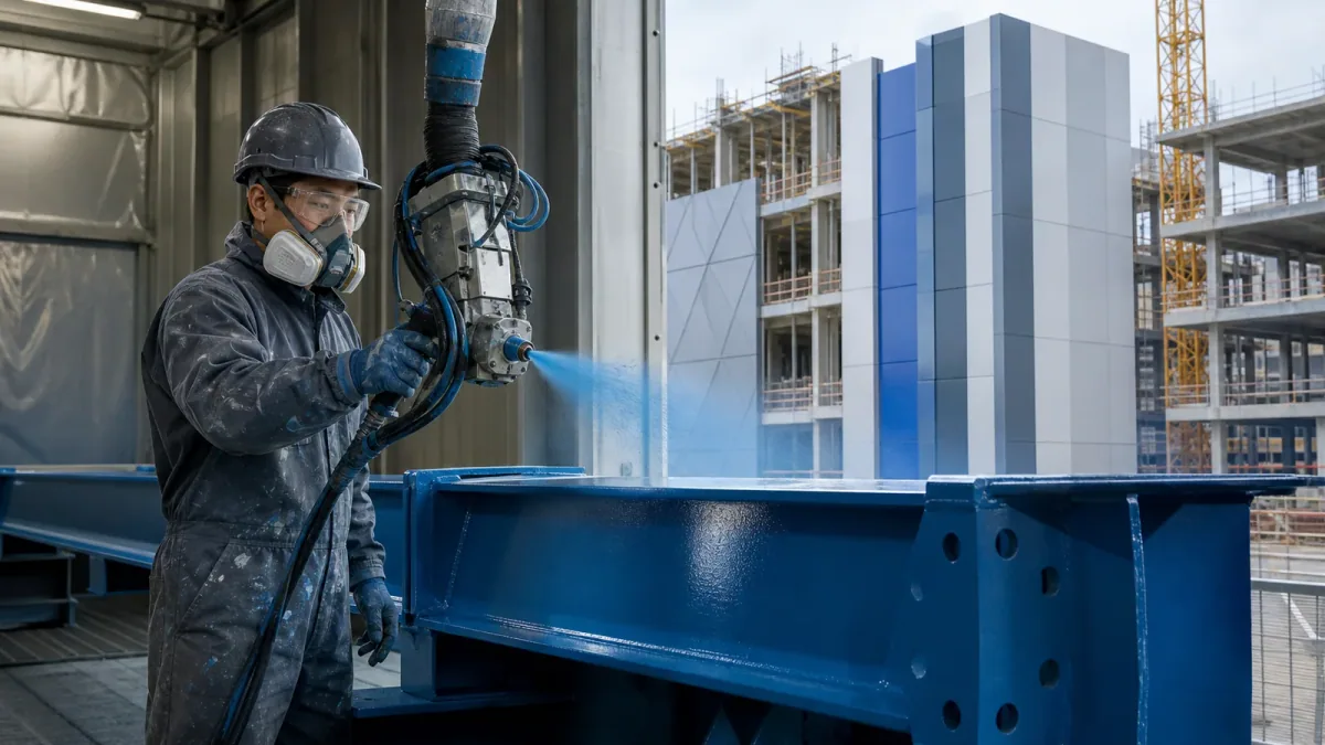 Protective coating applied to structural steel